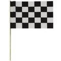 Checkered 12" x 18" Staff Mounted Muslin Flag